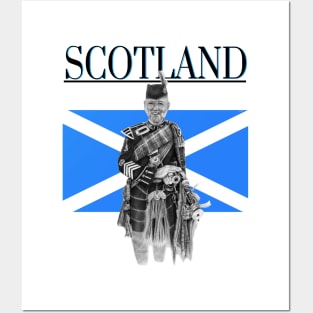 Scottish Bagpiper Posters and Art